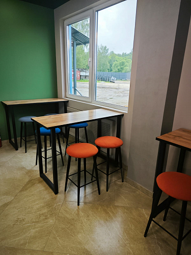 Полубарный стул Гангток крутящийся катания блэк / черный матовый фото покупателя 2